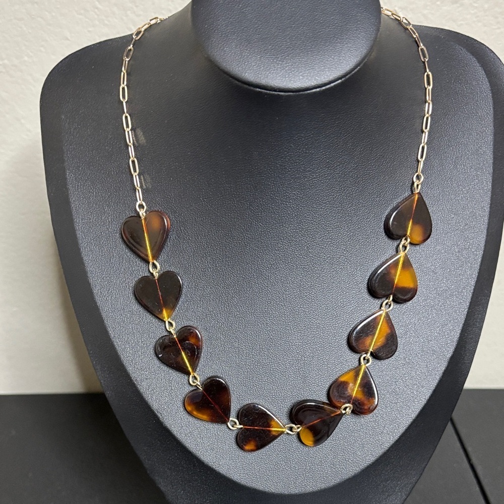 Cuss Crew Tortoise Heart Gold Tone Chain Necklace